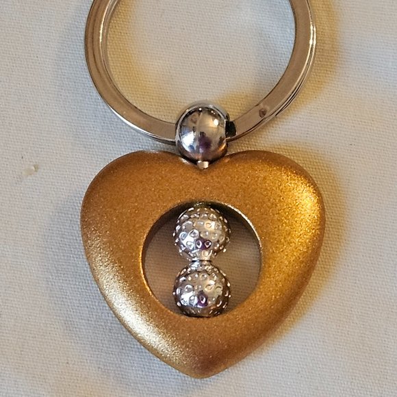 Four Beadable Heart Key Chains Includes Two Serling Silver Beads Each - Picture 2 of 5